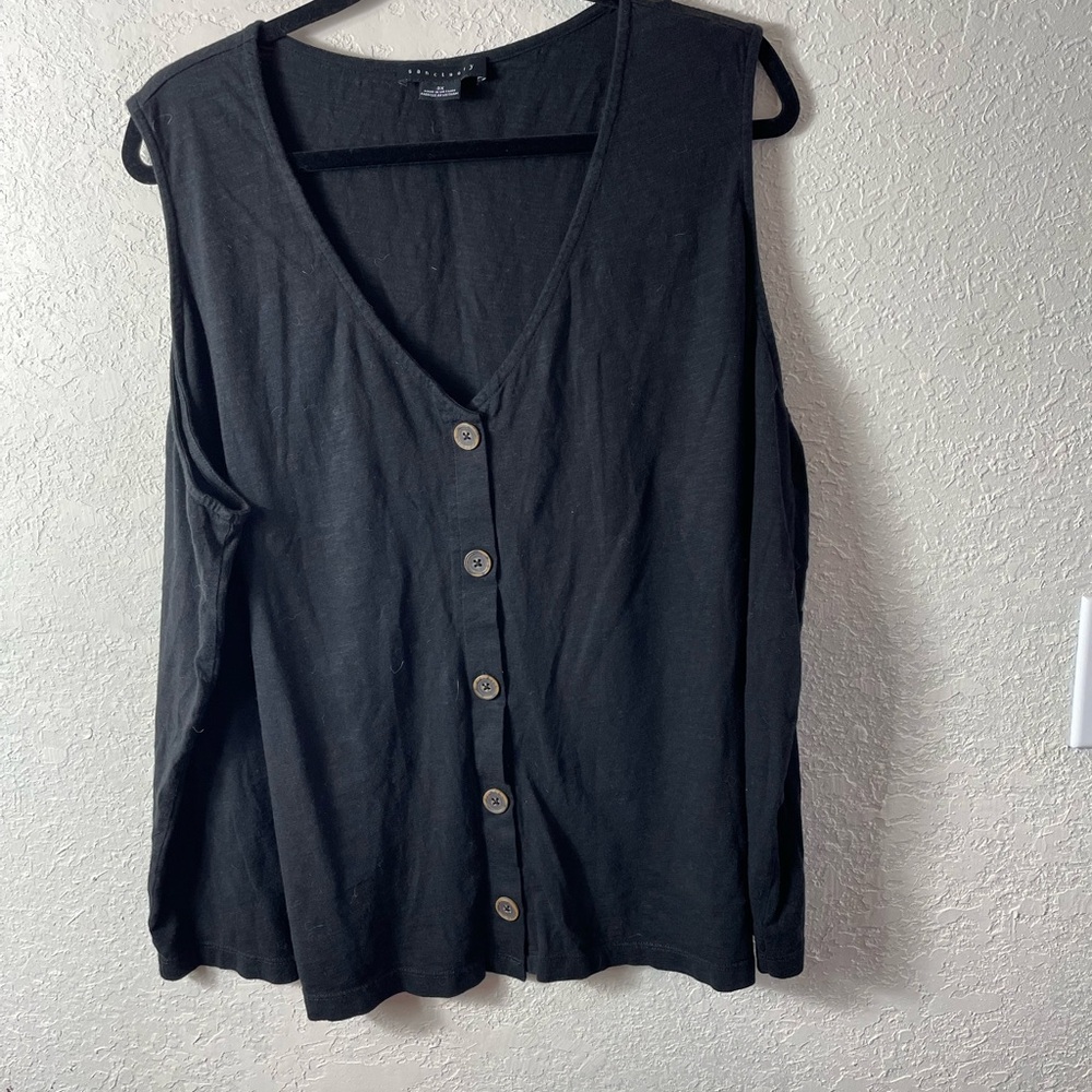 Sanctuary Front Button V-neck Tank Top Sz 3X